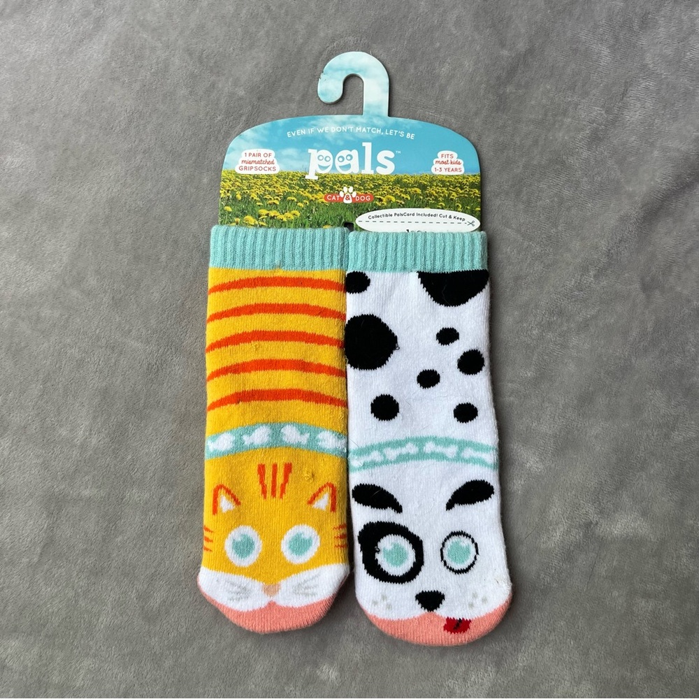 Orange and Yellow Pals Animal Socks Mismatched Design